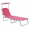 VidaXL Chaise longue pliable avec auvent Rose Aluminium -Bains de soleil Soldes image 1 310363