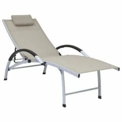 VidaXL Chaise longue Aluminium textilène Crème