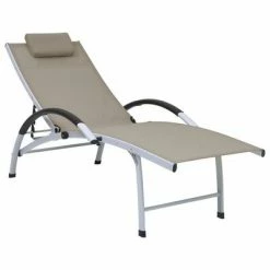 VidaXL Chaise longue Aluminium textilène Taupe