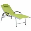 VidaXL Chaise longue Aluminium textilène Vert 2 VidaXL Chaise longue Aluminium textilène Vert -Bains de soleil Soldes image 1 310504