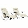 VidaXL Chaises longues 2 pcs Textilène Crème et gris -Bains de soleil Soldes image 1 310510