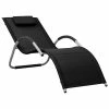 VidaXL Chaise longue Textilène Noir et gris 2 VidaXL Chaise longue Textilène Noir et gris -Bains de soleil Soldes image 1 310513