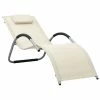 VidaXL Chaise longue Textilène Crème et gris 1 VidaXL Chaise longue Textilène Crème et gris -Bains de soleil Soldes image 1 310514