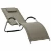 VidaXL Chaise longue Textilène Taupe et gris 1 VidaXL Chaise longue Textilène Taupe et gris -Bains de soleil Soldes image 1 310515