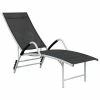VidaXL Chaise longue Textilène et aluminium Noir 1 VidaXL Chaise longue Textilène et aluminium Noir -Bains de soleil Soldes image 1 310521