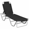 VidaXL Chaise longue Aluminium et textilène Noir 1 VidaXL Chaise longue Aluminium et textilène Noir -Bains de soleil Soldes image 1 310525