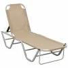 VidaXL Chaise longue Aluminium et textilène Crème 2 VidaXL Chaise longue Aluminium et textilène Crème -Bains de soleil Soldes image 1 310526