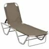 VidaXL Chaise longue Aluminium et textilène Taupe 1 VidaXL Chaise longue Aluminium et textilène Taupe -Bains de soleil Soldes image 1 310527