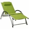 VidaXL Chaise longue avec oreiller Textilène Vert 1 VidaXL Chaise longue avec oreiller Textilène Vert -Bains de soleil Soldes image 1 310532