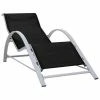 VidaXL Chaise longue Textilène et aluminium Noir 1 VidaXL Chaise longue Textilène et aluminium Noir -Bains de soleil Soldes image 1 310533