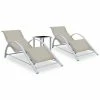 VidaXL Chaises longues 2 pcs avec table Aluminium Crème 2 VidaXL Chaises longues 2 pcs avec table Aluminium Crème -Bains de soleil Soldes image 1 310536