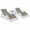 VidaXL Chaises longues 2 pcs avec table Aluminium Taupe 2 VidaXL Chaises longues 2 pcs avec table Aluminium Taupe -Bains de soleil Soldes image 1 310538