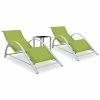 VidaXL Chaises longues 2 pcs avec table Aluminium Vert 2 VidaXL Chaises longues 2 pcs avec table Aluminium Vert -Bains de soleil Soldes image 1 310540