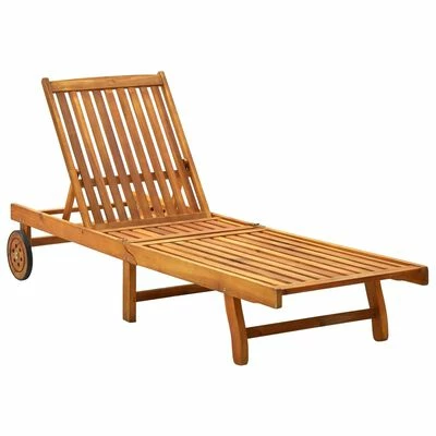 VidaXL Chaise longue Bois d'acacia solide 3 VidaXL Chaise longue Bois d'acacia solide