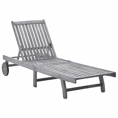 VidaXL Chaise longue Bois d'acacia solide 3 VidaXL Chaise longue Bois d'acacia solide