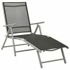 VidaXL Chaise longue pliable Textilène et aluminium Noir et argenté 2 VidaXL Chaise longue pliable Textilène et aluminium Noir et argenté -Bains de soleil Soldes image 1 312191