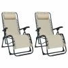 VidaXL Chaises pliables de terrasse 2 pcs Crème Textilène 1 VidaXL Chaises pliables de terrasse 2 pcs Crème Textilène -Bains de soleil Soldes image 1 312464