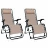 VidaXL Chaises pliables de terrasse 2 pcs Taupe Textilène 2 VidaXL Chaises pliables de terrasse 2 pcs Taupe Textilène -Bains de soleil Soldes image 1 312465