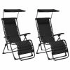 VidaXL Chaises pliables de terrasse 2 pcs Textilène Noir -Bains de soleil Soldes image 1 312471