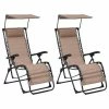 VidaXL Chaises pliables de terrasse 2 pcs Textilène Taupe 2 VidaXL Chaises pliables de terrasse 2 pcs Textilène Taupe -Bains de soleil Soldes image 1 312473
