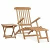 VidaXL Chaise longue de jardin avec repose-pied et table Bois de teck 1 VidaXL Chaise longue de jardin avec repose-pied et table Bois de teck -Bains de soleil Soldes image 1 315376