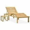 VidaXL Chaise longue de jardin avec table Bois de pin imprégné 1 VidaXL Chaise longue de jardin avec table Bois de pin imprégné -Bains de soleil Soldes image 1 315397