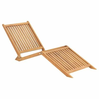 VidaXL Chaise longue Bois de teck solide 3 VidaXL Chaise longue Bois de teck solide