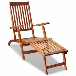 VidaXL Chaise de terrasse avec repose-pied Bois d'acacia solide