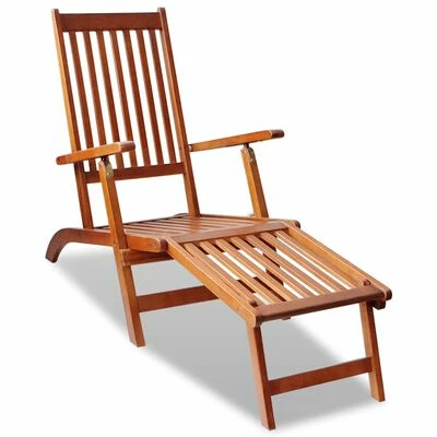 VidaXL Chaise de terrasse avec repose-pied Bois d'acacia solide 3 VidaXL Chaise de terrasse avec repose-pied Bois d'acacia solide