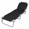 VidaXL Chaise longue pliable Acier enduit de poudre Noir 1 VidaXL Chaise longue pliable Acier enduit de poudre Noir -Bains de soleil Soldes image 1 41478