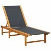VidaXL Chaise longue Bois d'acacia solide et textilène 2 VidaXL Chaise longue Bois d'acacia solide et textilène -Bains de soleil Soldes image 1 41745