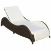 VidaXL Chaise longue avec coussin Résine tressée Marron -Bains de soleil Soldes image 1 41974