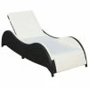 VidaXL Chaise longue avec coussin Résine tressée Noir -Bains de soleil Soldes image 1 41975