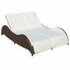 VidaXL Chaise longue double avec coussin Résine tressée Marron -Bains de soleil Soldes image 1 41976