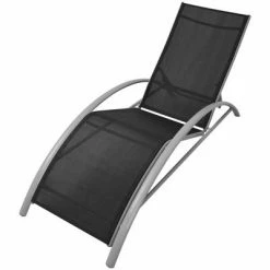 VidaXL Chaises longues en aluminium noir