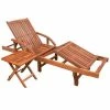 VidaXL Chaise longue avec table Bois d'acacia solide 2 VidaXL Chaise longue avec table Bois d'acacia solide -Bains de soleil Soldes image 1 42594