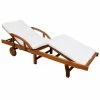 VidaXL Chaise longue avec coussin Bois d'acacia solide -Bains de soleil Soldes image 1 42595