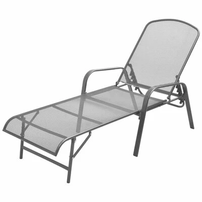 VidaXL Chaise longue Acier Anthracite 2 VidaXL Chaise longue Acier Anthracite