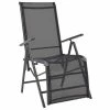 VidaXL Chaise inclinable de terrasse Aluminium et textilène Noir 2 VidaXL Chaise inclinable de terrasse Aluminium et textilène Noir -Bains de soleil Soldes image 1 42766