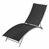 VidaXL Chaise longue Acier et textilène Noir 2 VidaXL Chaise longue Acier et textilène Noir -Bains de soleil Soldes image 1 42866
