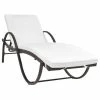 VidaXL Chaise longue avec coussin Résine tressée Marron 2 VidaXL Chaise longue avec coussin Résine tressée Marron -Bains de soleil Soldes image 1 42883