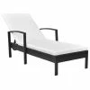 VidaXL Chaise longue avec coussin Résine tressée Noir -Bains de soleil Soldes image 1 42942