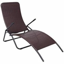 VidaXL Chaise longue pliable Rotin synthétique Marron