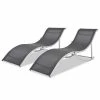VidaXL Chaises longues pliantes 2 pcs Aluminium et Textilène 2 VidaXL Chaises longues pliantes 2 pcs Aluminium et Textilène -Bains de soleil Soldes image 1 43654