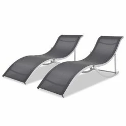 VidaXL Chaises longues pliantes 2 pcs Aluminium et Textilène