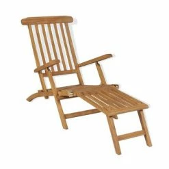 VidaXL Chaise de terrasse avec repose-pied Bois de teck solide