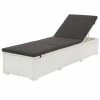 VidaXL Chaise longue avec coussin Résine tressée Blanc 1 VidaXL Chaise longue avec coussin Résine tressée Blanc -Bains de soleil Soldes image 1 43951