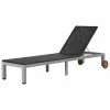 VidaXL Chaise longue avec roues Résine tressée Noir 1 VidaXL Chaise longue avec roues Résine tressée Noir -Bains de soleil Soldes image 1 43975
