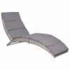 VidaXL Chaise longue pliable avec coussin Résine tressée Gris -Bains de soleil Soldes image 1 44133