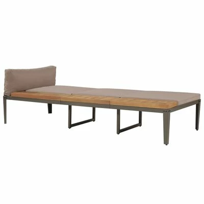 VidaXL Chaise longue avec coussins Bois d'acacia solide Marron 3 VidaXL Chaise longue avec coussins Bois d'acacia solide Marron